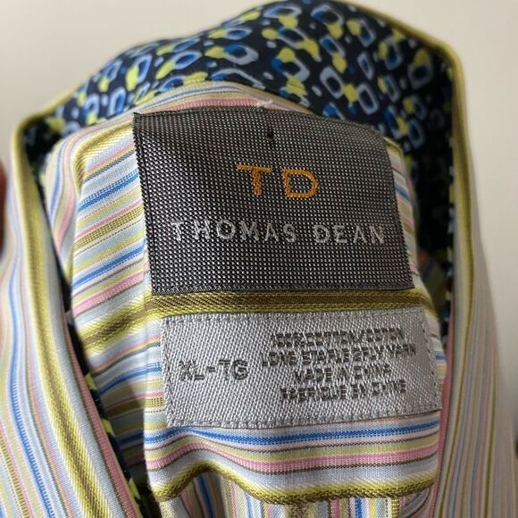 Thomas Dean Striped Button Down Shirt Size XL - Picture 8 of 8